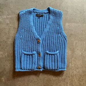 Blank NYC Blue Knit Sweater Vest